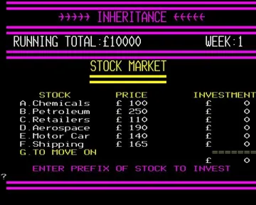 Inheritance (1982)(Hessel, Simon W.)[INHERIT] screen shot game playing